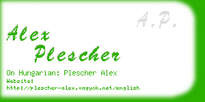 alex plescher business card
